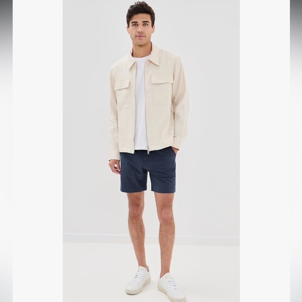 Faherty All Day Shorts Size 28 Navy Stretch Chino Style Excellent Condition